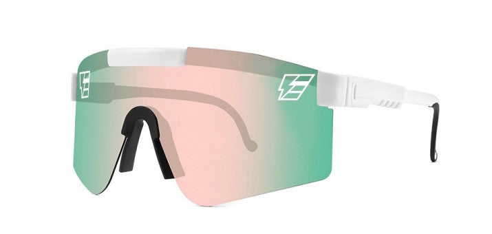 Retro Minis. White Frame/Revo Teal Lens