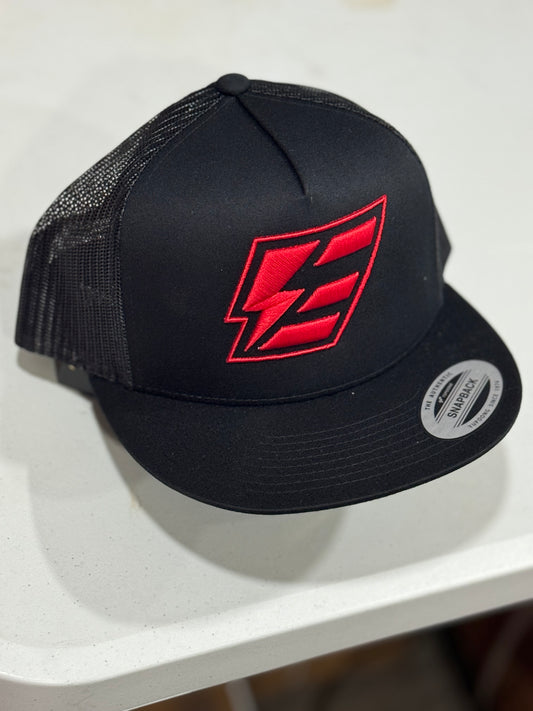 Black Snapback with Red logo
